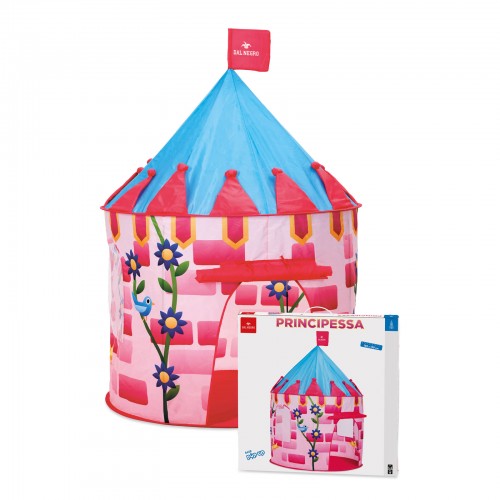 Cort pentru copii, Dal Negro, "Principesa", bete din fibra de sticla, diametru 102 cm, inaltime 130 cm, pentru copii de peste 4 ani Cort pentru copii, Dal Negro, "Principesa", bete din fibra de sticla, diametru 102 cm, inaltime 130 cm, pentru copii de peste 4 ani